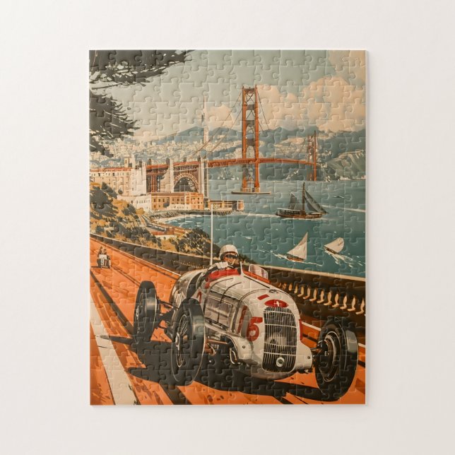 Vintage Racing Car in San Francisco  Jigsaw Puzzle (Vertical)