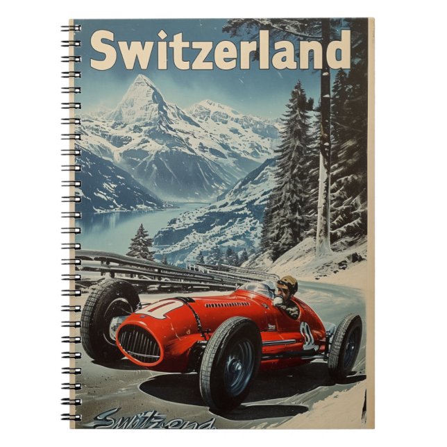 Vintage Racing Car in Switzerland  Notebook (Front)