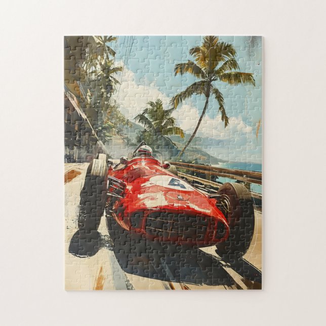 Vintage racing car in the Carribbean  Jigsaw Puzzle (Vertical)