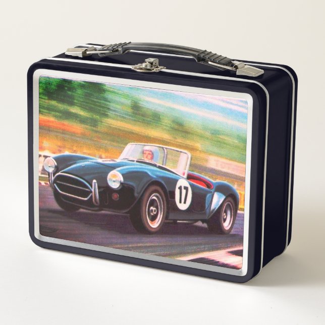 Vintage Racing Car  Metal Lunch Box (Front)