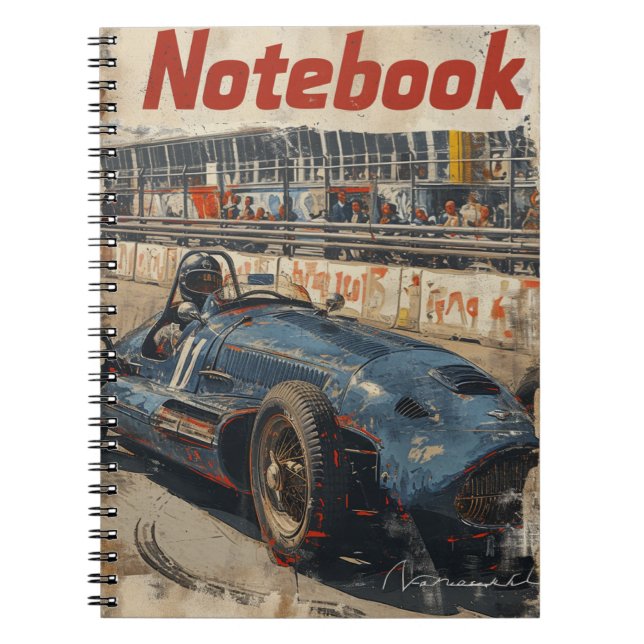 Vintage Racing Car  Notebook (Front)