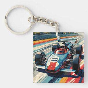 Vintage Racing Car T-Shirt Classic Motorsport Ap Key Ring
