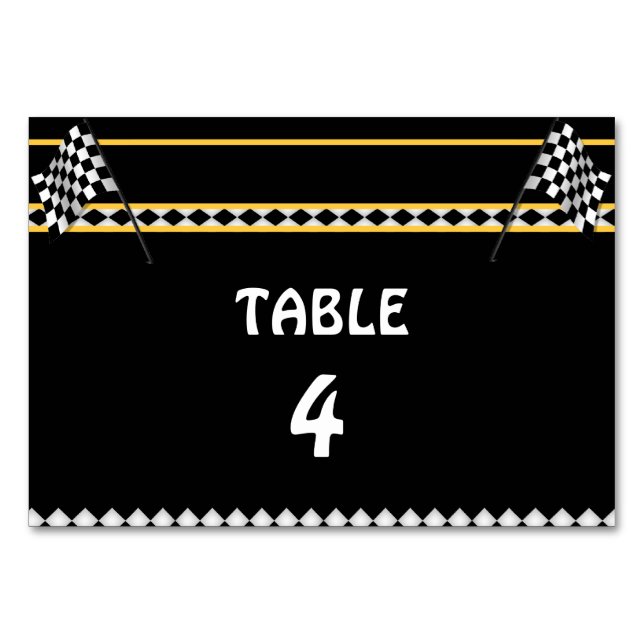 Vintage Racing Car Table Seating Numbers Table Number (Back)