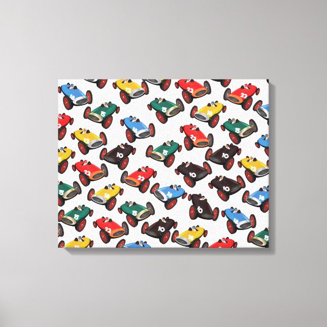 Vintage Racing Cars Canvas Print (Front)