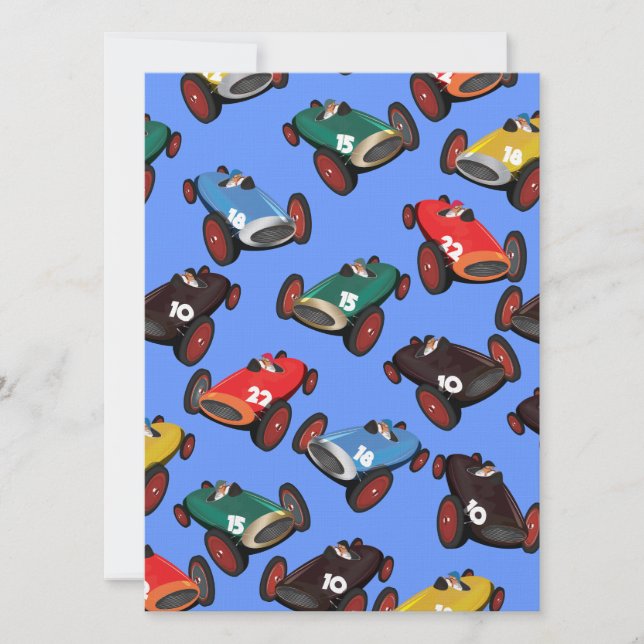 Vintage Racing Cars Invitation (Front)