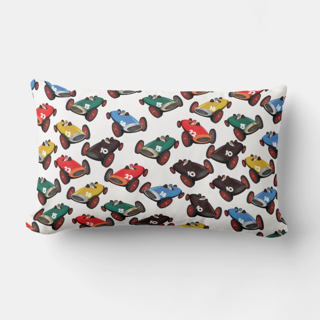 Vintage Racing Cars Lumbar Cushion (Front)