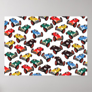 Vintage Racing Cars Poster