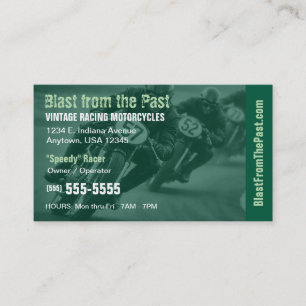 Vintage Racing Motorcycle   Classic Motorsports Business Card