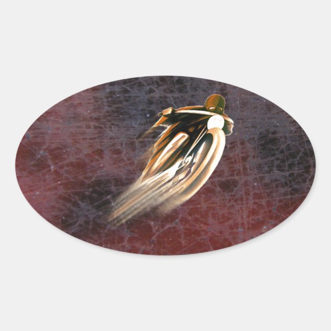 VINTAGE RACING MOTORCYCLE. OVAL STICKER (Front)