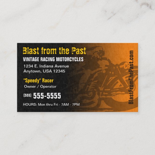 Vintage Racing Motorcycles Business Card (Front)