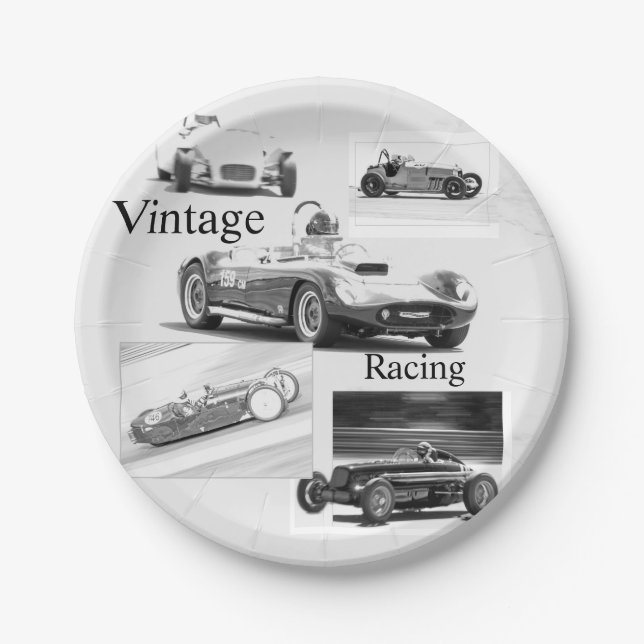 Vintage Racing Paper Plate (Front)