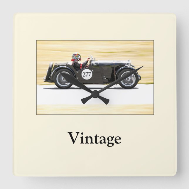 Vintage Racing  Square Wall Clock (Front)