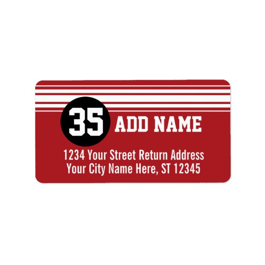 Vintage Racing Stripes - Red and Black Address Label