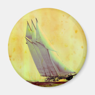 Vintage Racing Yacht Magnet