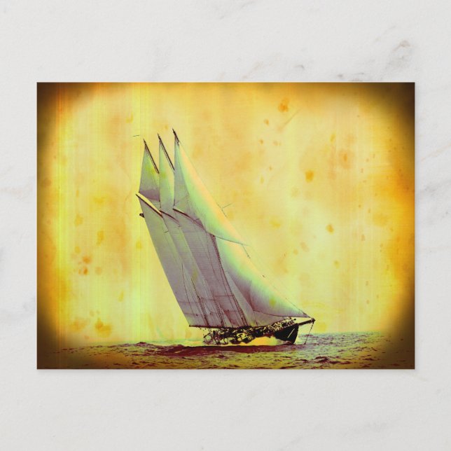 Vintage Racing Yacht Postcard (Front)
