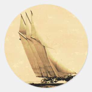 Vintage Racing Yacht Sticker
