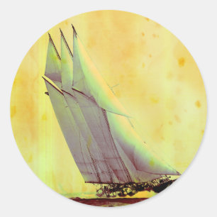 Vintage Racing Yacht Sticker