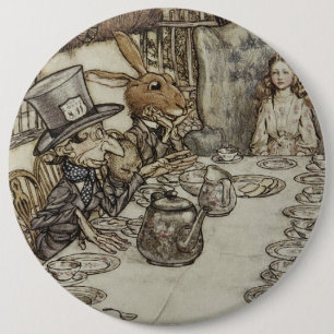 Vintage Rackham Mad Tea Party Alice in Wonderland 6 Cm Round Badge