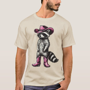 Vintage Racoon Cowboy Cowgirl Trash Panda Western T-Shirt