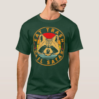 Vintage Racoon Eat Trash Hail Satan T-Shirt