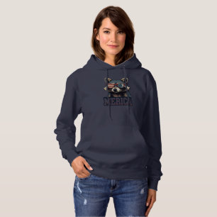Vintage Racoon Merica 4th of july patriotic Hoodie