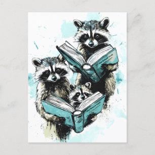 Vintage Racoon Readers Club Holiday Postcard