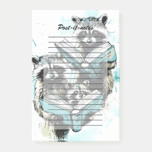 Vintage Racoon Readers Club Post-it Notes
