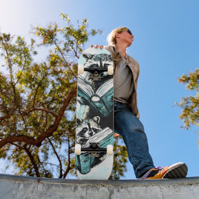 Vintage Racoon Readers Club Skateboard (Outdoor 1)