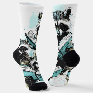Vintage Racoon Readers Club Socks