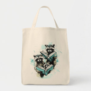 Vintage Racoon Readers Club Tote Bag