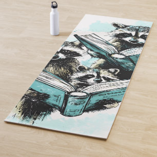 Vintage Racoon Readers Club Yoga Mat