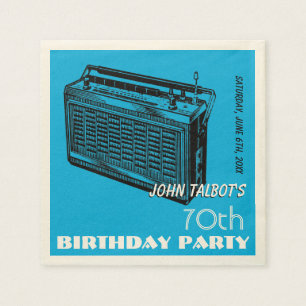 Vintage Radio 70th birthday Party Paper Napkins