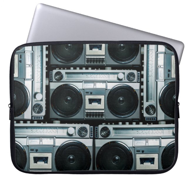 Vintage radio boombox laptop sleeve (Front)