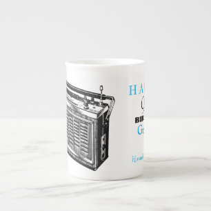 Vintage Radio personalised 90th Birthday Mug