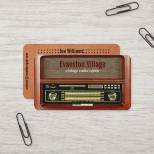 vintage radio repair business card