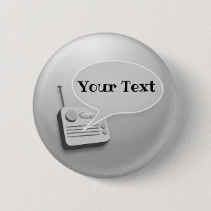Vintage Radio Talk 6 Cm Round Badge