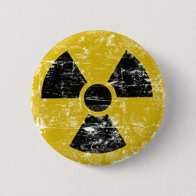 Vintage Radioactive 6 Cm Round Badge (Front)