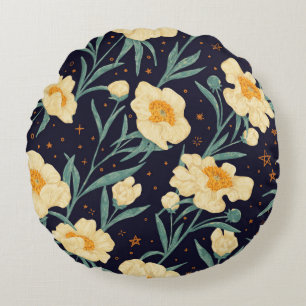 Vintage radios and tape recorders. Seamless patter Round Cushion