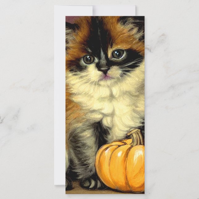 Vintage Ragdoll Halloween Cat Card (Front)