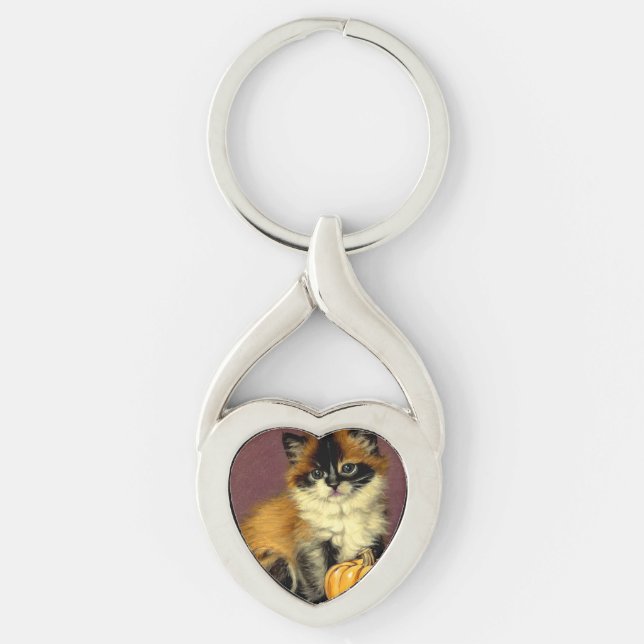 Vintage Ragdoll Halloween Cat Key Ring (Front)