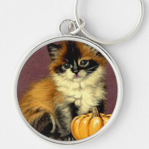Vintage Ragdoll Halloween Cat Key Ring