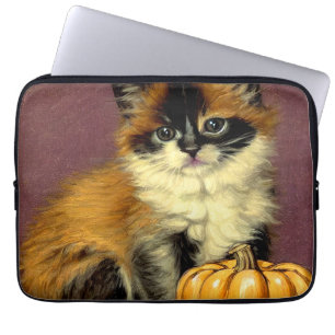 Vintage Ragdoll Halloween Cat Laptop Sleeve