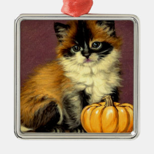 Vintage Ragdoll Halloween Cat Metal Tree Decoration