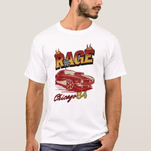 Vintage "Rage Chicago 84" Flaming Muscle Car Retro T-Shirt