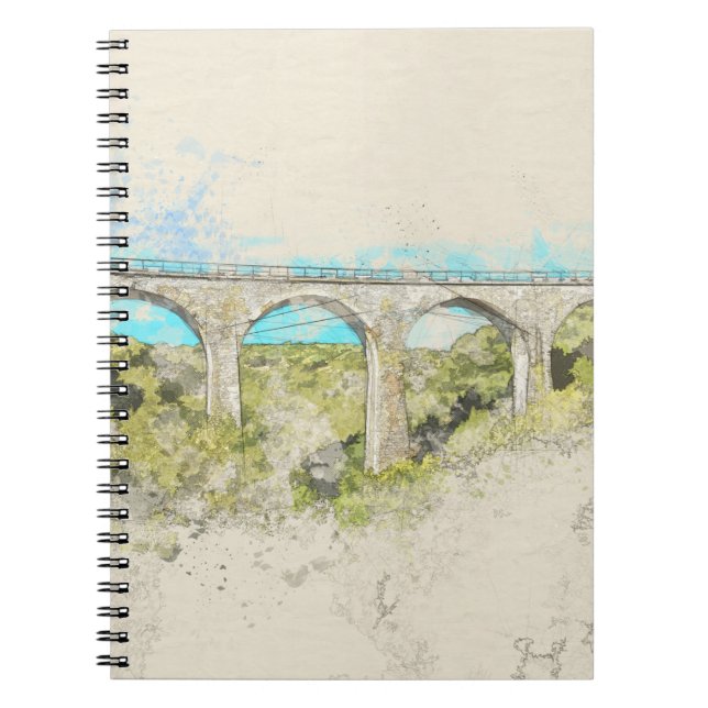 Vintage Railroad Arch Bridge Sketch Notebook  (Front)