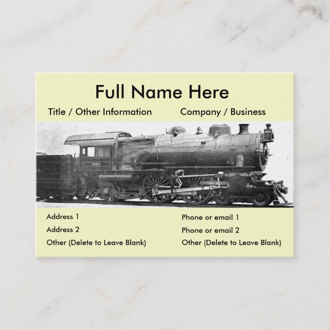 Vintage Railroad Photograph Bookmark Business Card (Front)