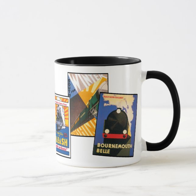 Vintage Railroad Posters Mug (Right)
