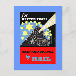 VINTAGE RAILROAD RAIL TRAVEL ADVERTISING POSTCARD