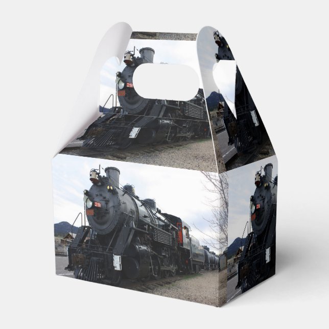 Vintage Railroad Steam Train Favour Box (Front Side)