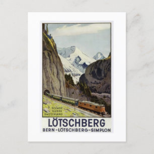 Vintage Railroad Vacation in Switzerland Holiday Postcard